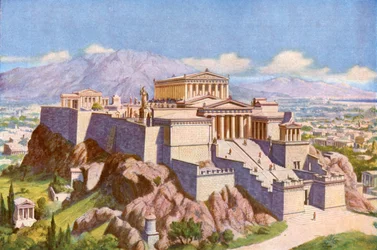Die Akropolis von Athen vom Westen
