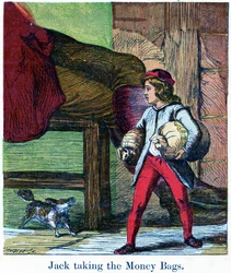Jack nimmt die Geldsäcke aus der Burg des Riesen, 1867