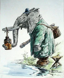 Der Elefant geht angeln