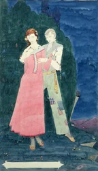 Der Held des Westens von J.M. Synge (1861-1909), Entwurf für das Genfer Fenster