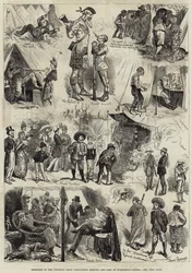 Skizzen beim Treffen und Lager der National Rifle Association auf Wimbledon-Common