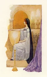 Eine wunderschöne Dame, gesehen von Sir Gawaine