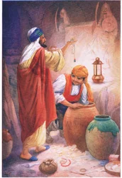 Peregil, der Galicier und der Mohr (aus der Erzählung „Das Vermächtnis des Mohren“), Illustration aus „Erzählungen von der Alhambra“, ca. 1940