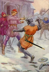 Robin sprang um ihn herum und schlug, wo er wollte