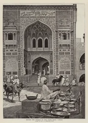 Vor der Moschee des Wazir Khan, Lahore