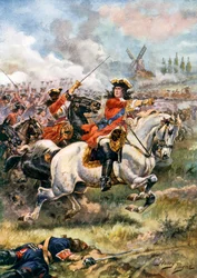 Marlborough führt den Angriff an. Schlacht von Blenheim