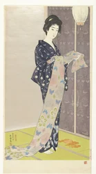 Junge Frau in einem Sommerkimono