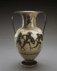 Schwarzfigurige Amphora mit Szene aus der Ilias, 540-520 v. Chr.
