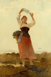 Mädchen mit Flaschenpost