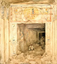 Zerstörtes Inneres des Tempels in Esneh (Esne), Oberägypten