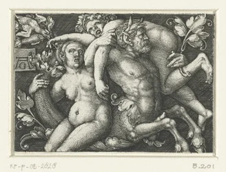 Ornament mit Triton und zwei Nereiden