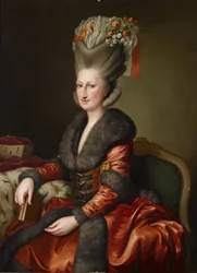 Porträt von Maria Amalie Auguste von Sachsen in polnischer Tracht