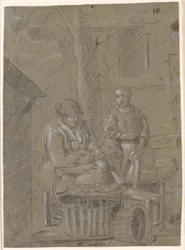 Zwei Frauen bei häuslichen Arbeiten