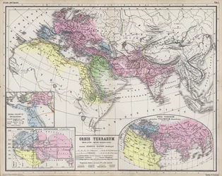 Karten, die das Ausmaß der Reiche der bekannten Welt in der Antike zeigen