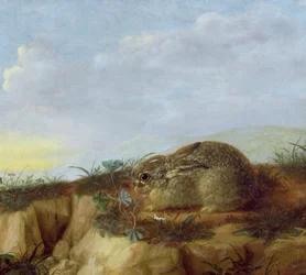 Ein Hase in einer Landschaft