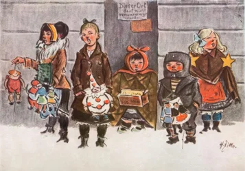 Zehn Pfennige der Hampelmann! / Fünf Pfennige der goldene Stern!