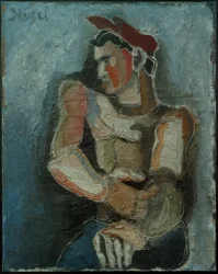 Mann mit Schiebermütze