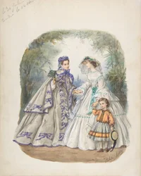 Illustration für eine französische Modezeitschrift, ca. 1862