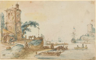 Szene mit einem Turm auf der linken Seite