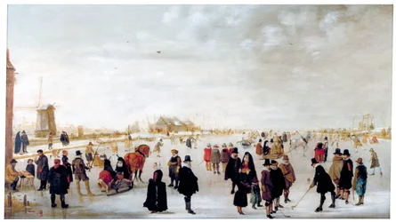 Winterlandschaft am Fluss Ijsel bei Kampen, ca. 1615