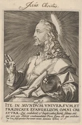 Christus, aus „Christus, die Apostel und der heilige Paulus mit dem Glaubensbekenntnis“