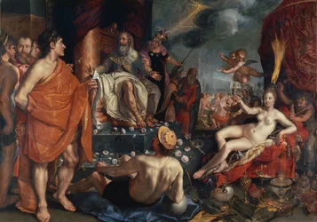 Hermes präsentiert Pandora dem König Epimetheus, 1611
