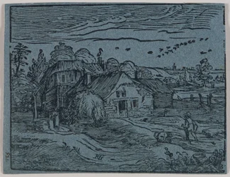 Landschaft mit Bauernhaus