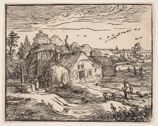 Landschaft mit einem Bauernhaus