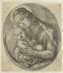 Maria mit Christuskind auf einer Mondsichel