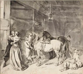 Ein Kavalier verabschiedet sich von einer Dame, 1678