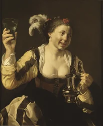 Ein Mädchen hält ein Glas, ca. 1620