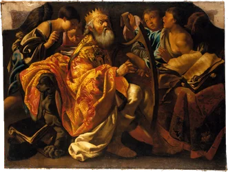 König David spielt die Harfe