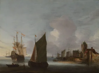 Schiffe bei Zierikzee mit dem Zuidhavenpoort im Hintergrund