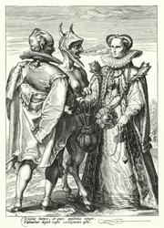 Heirat aus Reichtum, durchgeführt von Satan (Gravur)
