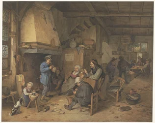 Bauernfamilie im Haus