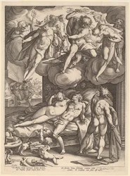 Mars und Venus von Vulkan überrascht
