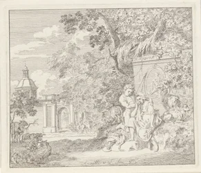 Paar bei einem klassischen Monument und einem Stadttor (Anette und Lubin)