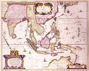 Allgemeine Karte von Indien bis Südjapan und Nordaustralien über den indonesischen Archipel und die Philippinen, ca. 1700