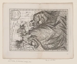 Karte von Europa, als Königin Europa nach der neuesten Einteilung