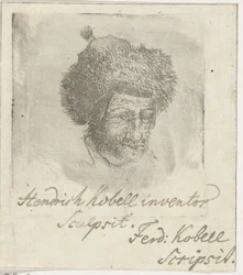 Männerkopf mit Pelzmütze