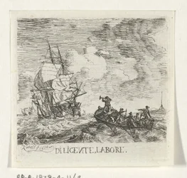 Stürmisches Wasser mit verschiedenen Booten