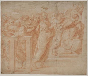 Studie nach Rafael: „Disputa“ (linke Bildhälfte)