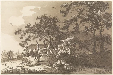 Landschaft mit Kühen