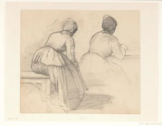 Zwei Studien einer sitzenden Frau, von hinten gesehen