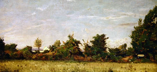 Landschaft mit Hütte