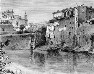 Villa Farnese, Provinz Viterbo, nordwestlich von Rom, Italien, 19. Jahrhundert