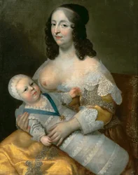 Louis XIV als Säugling mit seiner Amme Longuet de La Giraudière