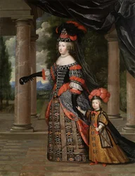 Maria Theresia von Spanien mit ihrem Sohn, dem Dauphin, Louis von Frankreich