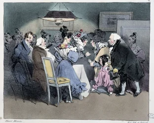 Les visites - in Esquisses parisiennes von Henri Monnier, ed. Delpech, Paris