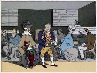 Ein Uhr: Besuche, Mittagessen, Einladungen zum Abendessen - in „Administrative mores“ von Henri Monnier